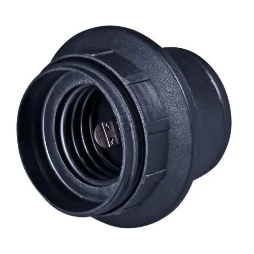 Grlo E27 luster kratko bezvijačno za navoj M10x1 T180, crno