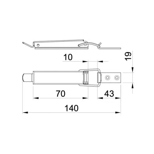 I 025 c kopča za sanduk tip L (140mm)
