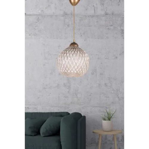 Luster pleteni silver-beli E27 max 40W 54 cm