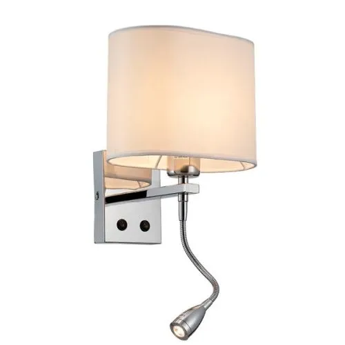 Maya zidna svetiljka 1xE27+1W LED 4000k hrom