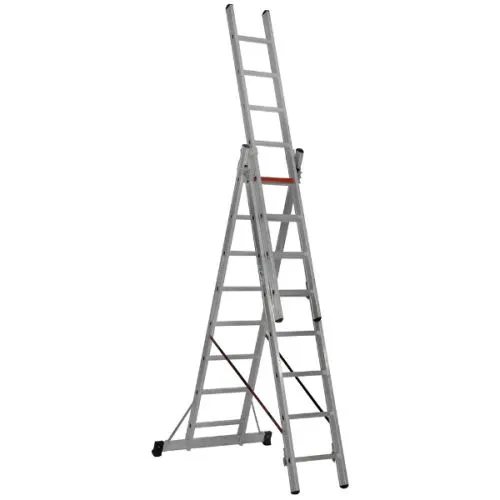 Merdevine aluminijumske trodelne 3x8 pro