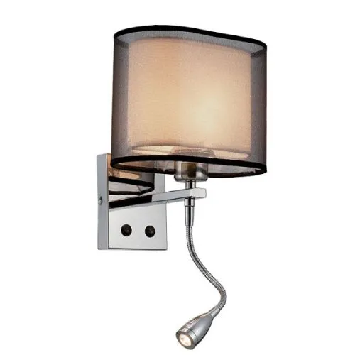 Mery zidna svetiljka 1xE27+1W LED 4000K hrom