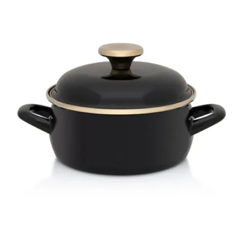 Metalac Princ plitka šerpa sa poklopcem 16cm, crna
