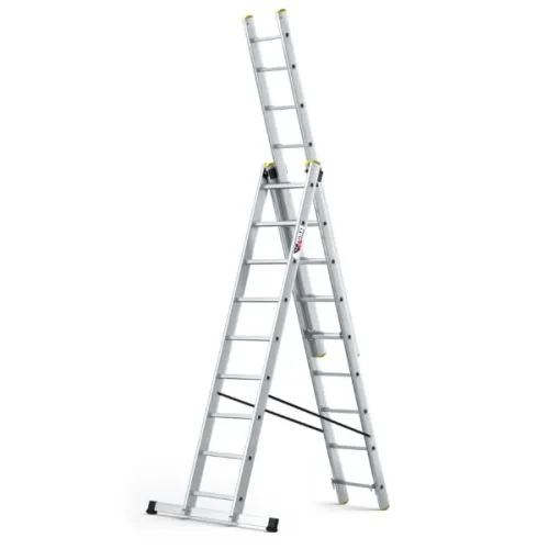 MS trodelne aluminijumske merdevine 3x9 gazišta