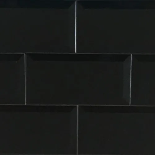 Negro biselado brillo 10x20cm zidna pločica