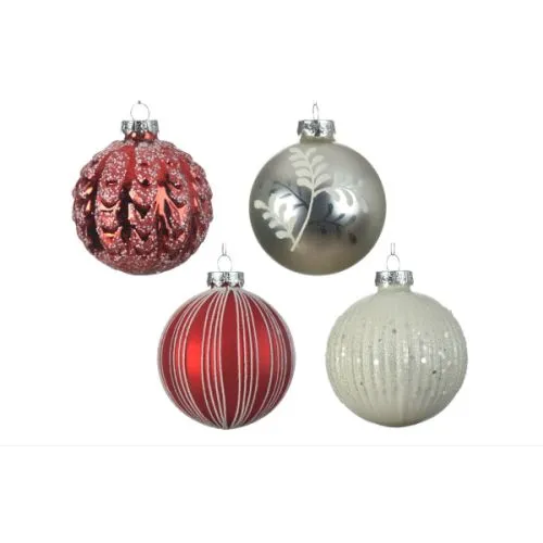 Novogodišnja dekor kugla 8cm, više modela