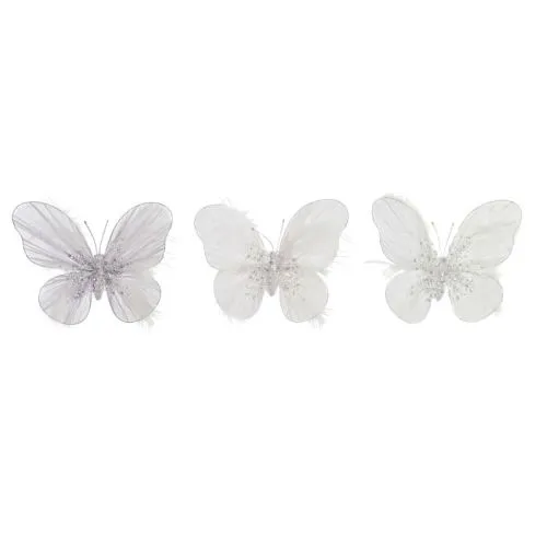 Novogodišnja dekoracija leptir 18cm više modela