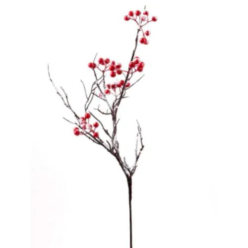 Novogodišnja dekoracija snežna grana sa bobicama