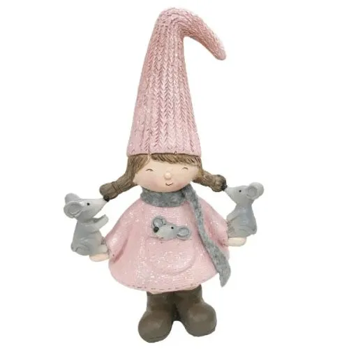 Novogodišnja figura devojčica 18.5cm