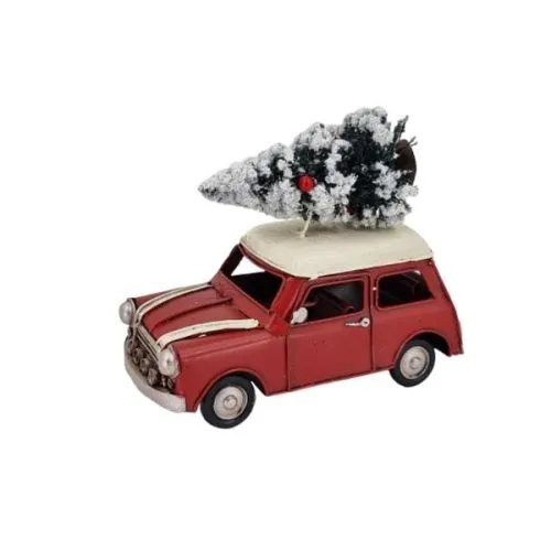 Novogodišnja figura metalni autić