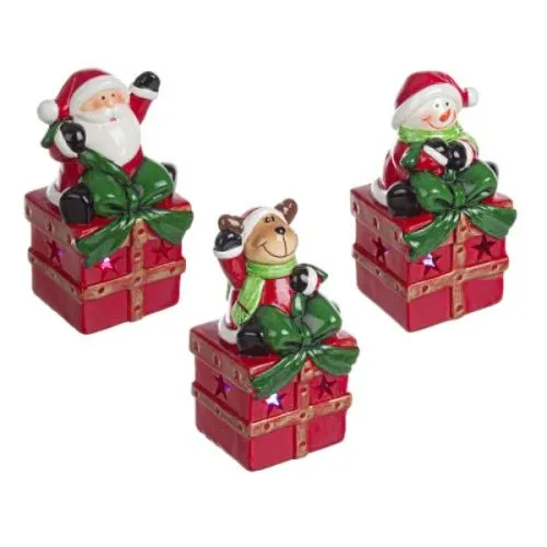 Novogodišnja figura na kocki LED svetlo 11cm