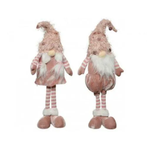 Novogodišnja figura roze patuljak 61cm