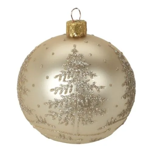 Novogodišnja kugla jelka 80mm zlatna