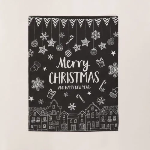 Novogodišnja kuhinjska krpa crna