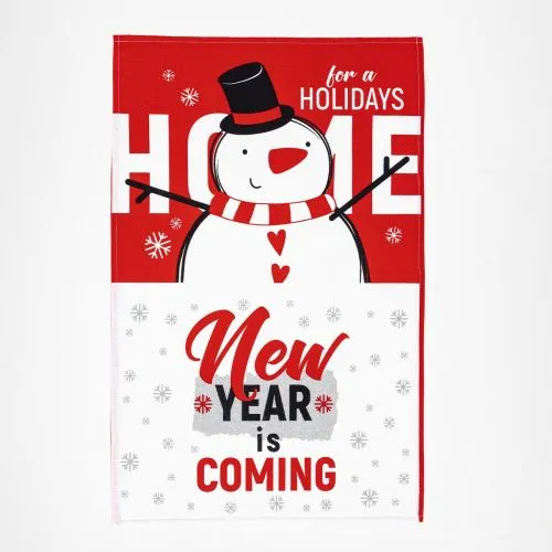 Novogodišnja kuhinjska krpa sneško belić