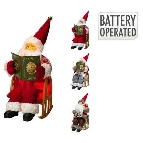 Novogodišnja led figura deda mraz na stolici 25cm