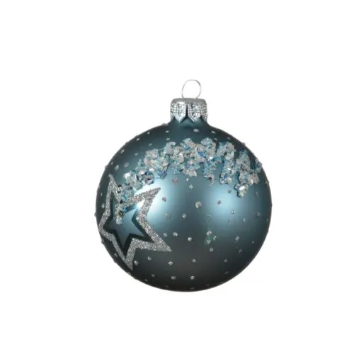 Novogodišnja staklena kugla plava