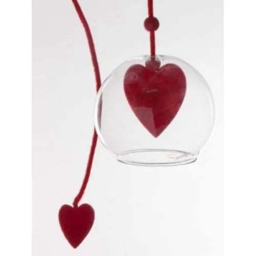 Novogodišnja staklena kugla sa dekorom 9cm