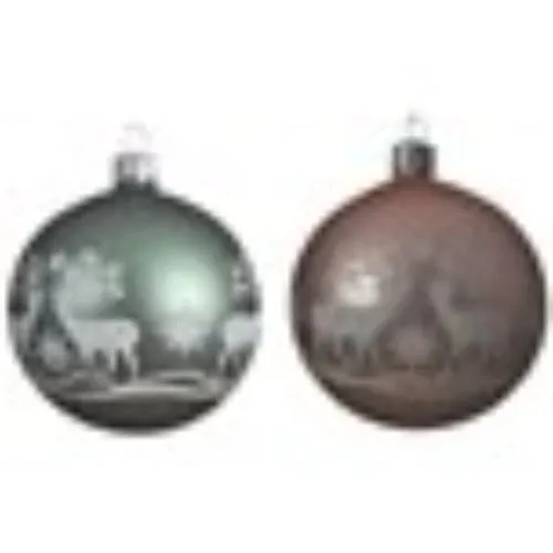 Novogodišnja staklena kugla sa irvasima