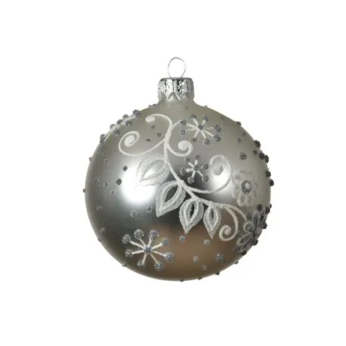 Novogodišnja staklena kugla srebrna