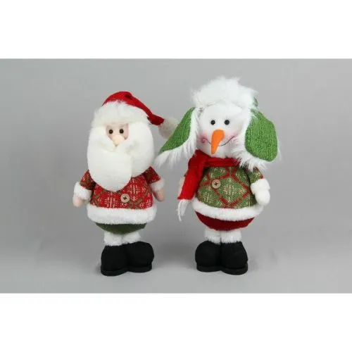Novogodišnje figure sneško-Deda Mraz 30 cm