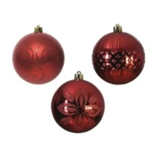 Novogodišnje kugle crvene 3 modela