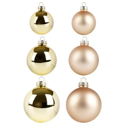 Novogodišnji set kugli 34 komada, zlatne boje