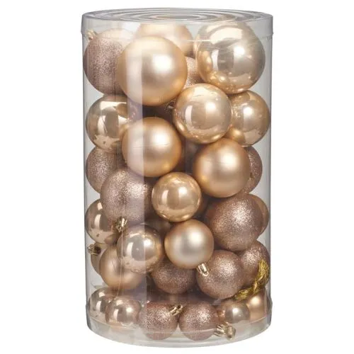 NOVOGODIŠNJI SET KUGLI 60 KOM KREM