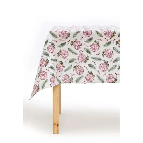 Novogodišnji stolnjak loneta ukrasne kugle 135x180cm