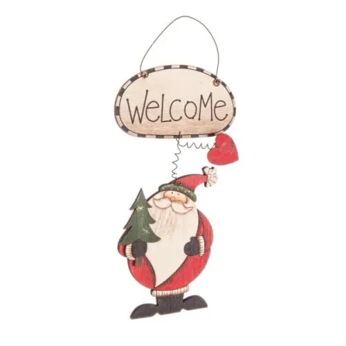 Novogodišnji ukras drveni Deda Mraz