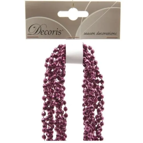 Novogodišnji ukras girlanda ciklama perlice
