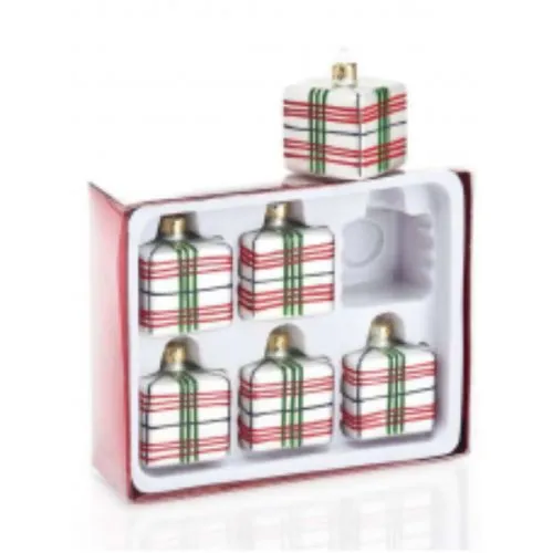 Novogodišnji ukrasi stakleni poklončići 6-1