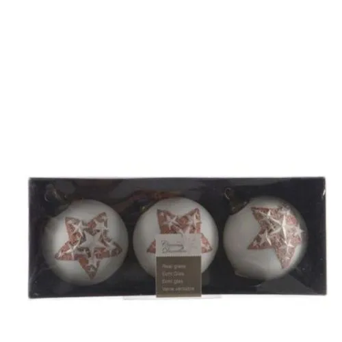 Novogodišnji ukrasi stakleni sa zvezdom 3-1