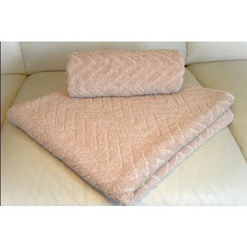 Peškir Zig Zag 70x130cm 450g/m2 svetlo bež