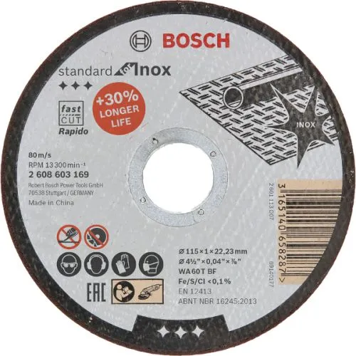 PLOČA REZNA RAVNA ZA INOX STD 115X1MM RAP. BOSCH