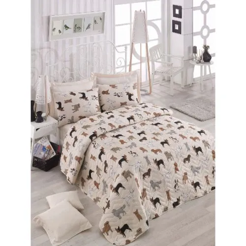 Posteljina double sa štef dekom 200x220 cm Cream