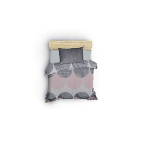 Posteljina single sa čaršavom Leron Grey pamuk