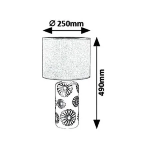 Rabalux Ginger stona lampa E27 1x max 60W siva
