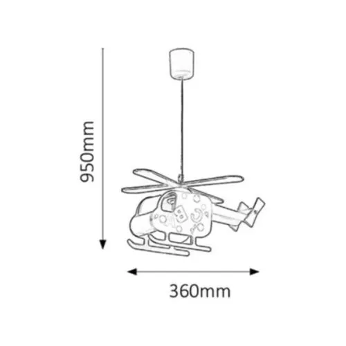 Rabalux Helicopter dečija visilica E27 1x40W