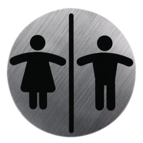 Ridder Oznaka za WC muško ženski fi 80 mm inox