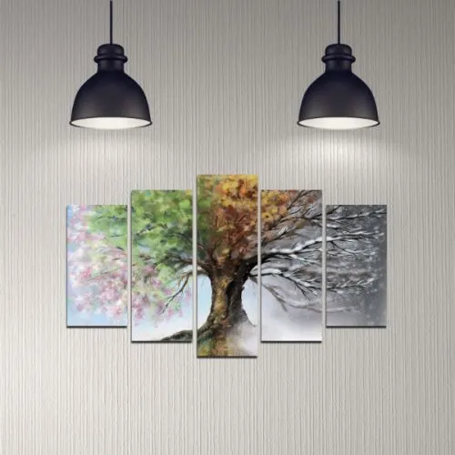 Slika drvo 4 godišnja doba, set sa 5 slika, 110x60 cm