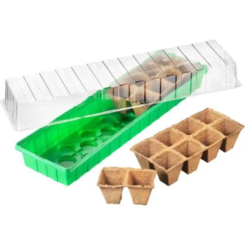 Staklenik za biljke mini 540x150x120mm 18 biorazgradivih čaša