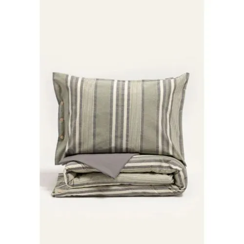 STEFAN Set posteljine 200x200cm Vintage7, maslinasta