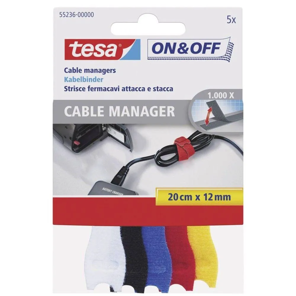 Tesa čičak traka za kablove onoff 12mm:20cm