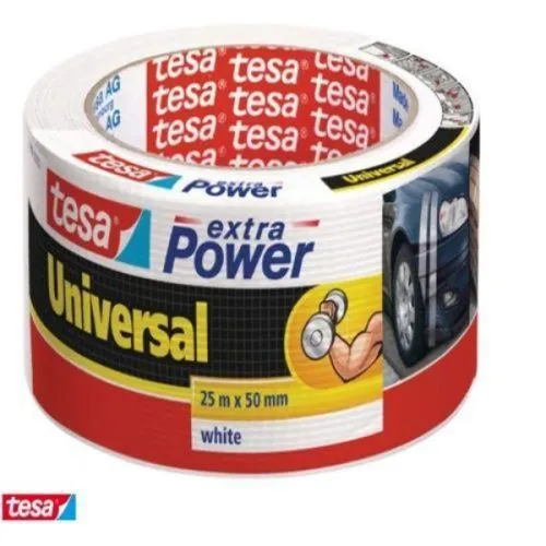 TESA LEPLJIVA TRAKA EXTRA POWER BELA 25M:50MM