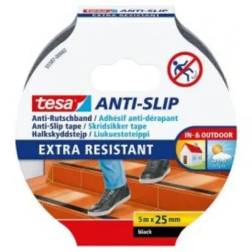 TESA PROTIVKLIZNA LEPLJIVA TRAKA CRNA 5M:25MM