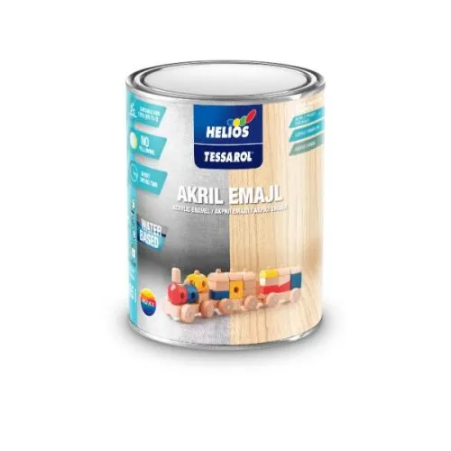 TESSAROL akrilni emajl saten 2S - crni saten/0,65L