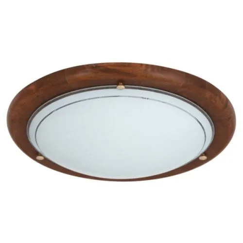 UFO plafonjera d38 E27 2x60W hrast/staklo