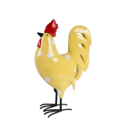 Uskršnja figura petao 36cm metal žuta