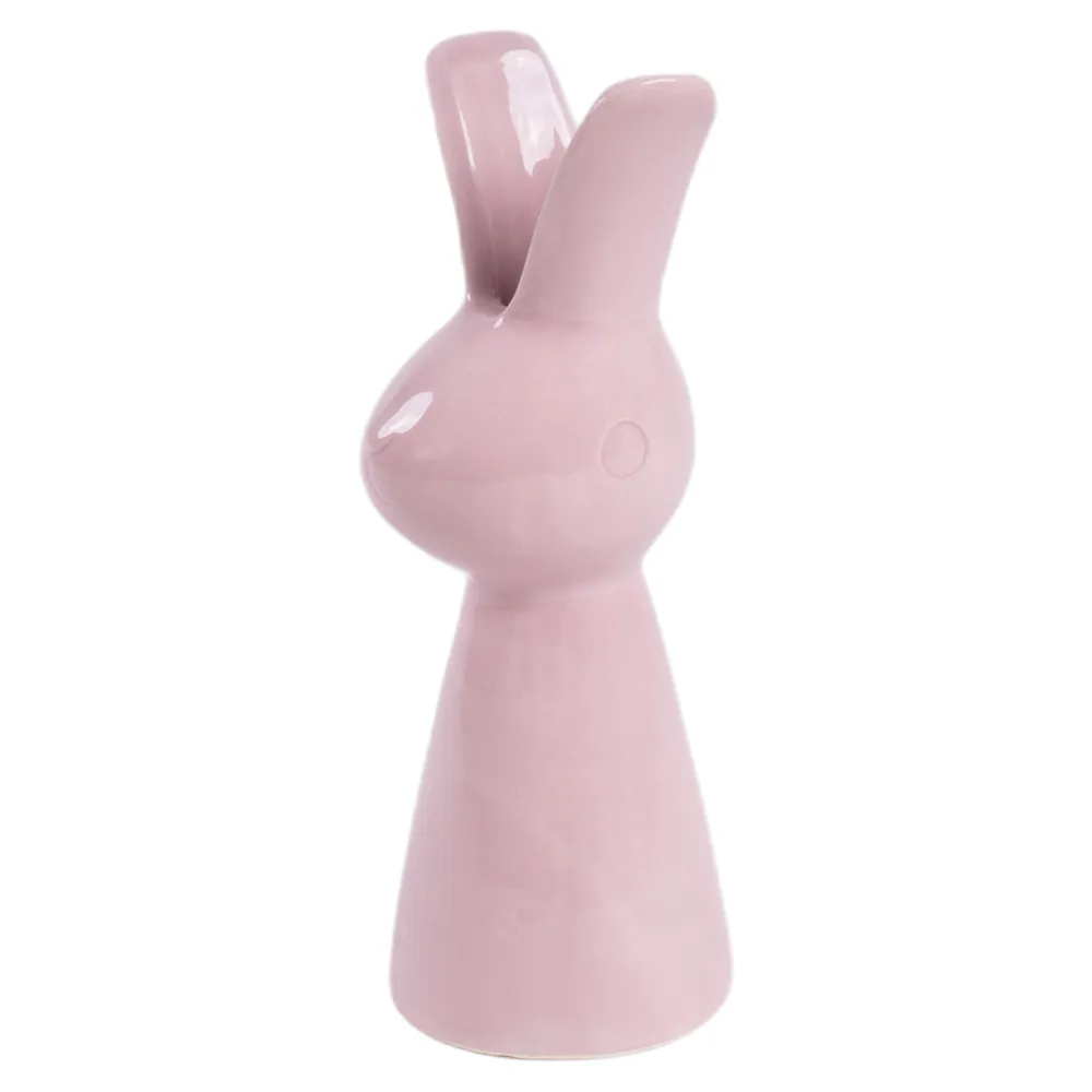 Uskršnja figura zeka keramička 20cm roze
